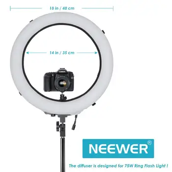 Neewer Plegable Fotografía Vídeo de Luz caja de luz Difusor para 75W/50W (600/400W Equivalente) Anillo de Luz Fluorescente de Luz de Flash