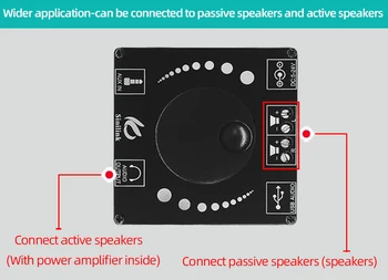 50Wx2 AP50H de alta fidelidad de Bluetooth 5.0 de Audio Inalámbrico TPA3116D2 Digital amplificador de Potencia Estéreo de la junta Amp Amplificador USB AUX de 3,5 MM de la APLICACIÓN
