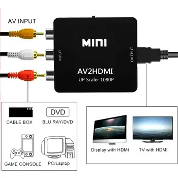 1 Conjunto de Av Compuesto Cvbs 3Rca Rca A Hdmi Cable de Vídeo Convertidor de 1080P Hdmi Cable de Vídeo Converter