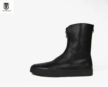 FR.LANCELOT 2020 nuevo la calidad de los hombres de cuero botas de estilo Británico de los hombres botas de invierno de doble cremallera mujer bota chelsea botines