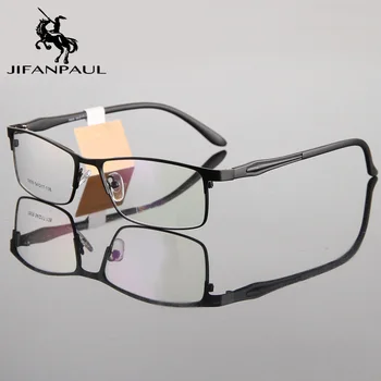 JIFANPAUL Puro gafas ópticas full frame gafas de los hombres de metal gafas de marco ordenador gafas anti-deslumbramiento juego de vasos para los hombres