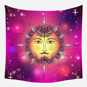 La India Mandala Tapiz Para Colgar En Pared De Sol A Luna Tarot Tapiz Alfombra De Pared Psicodélico Tapiz De La Brujería De La Pared De Tela De Tapicería