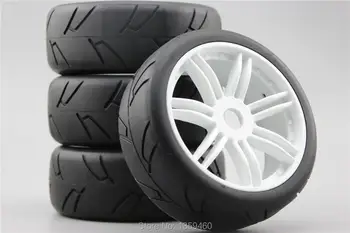 4pcs Buggy 1/8 de Neumáticos(Ninjia) En la Carretera de Neumáticos 15% Nylon Reforzado Rueda (Blanco)se adapta para el Buggy 1/8 GT XO-1 1/8 Neumático 22022+26002