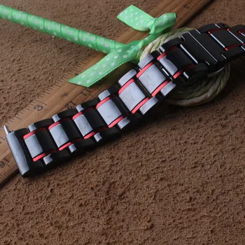 Nuevo de la moda Correa de reloj Hermoso de Cerámica Negro con Rojo de relojes de Alta calidad Accesorios de Correas de Pulsera de 22mm para Samsung Gear S3
