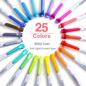 5Pcs/Set Marcador de Color de Marcador Leve Colores Fluorescentes lápiz de Doble cabeza Marca de bala diario de plumas Kawaii materiales de Arte