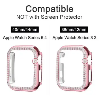Caso+Correa para el apple watch de 5 bandas, de 44 mm de 40 mm de acero inoxidable correa pulesira apple watch 4 3 2 iwatch de banda de 42 mm 38 mm+caso del diamante