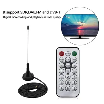 TV Stick USB 2.0 Digital DAB+, FM de Vídeo HDTV Equipo Sintonizador de TV Receptor de Palo con Antena RC RTL2832U Y FC0012 USB Dongle