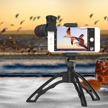 APEXEL Telescopio Zoom de 18X Teléfono Móvil de la Lente Monocular de la lente con mini selfie monopod del trípode para el iPhone Xiaomi y otros celular