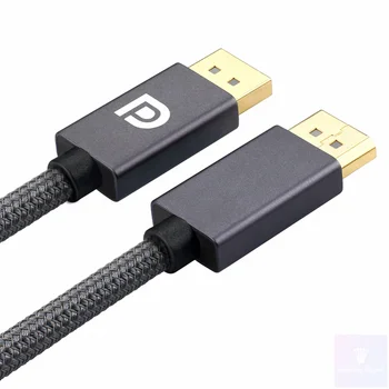 DP Cable de 8K@60Hz 4K@144Hz 6.6 ft/2 Metros DisplayPort 1.4 Cable Trenzado para los E-sports Pantalla de Alta Resolución de los Monitores