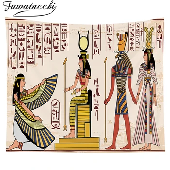 Fuwatacchi Antiguo Egipto Tribales Salvaje Tapiz Para Colgar En Pared Tapices Tienda De Campaña De Viajes Colchón, Colchoneta Alfombra Manta