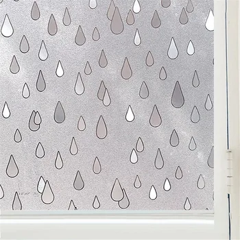 2 Metros de Vinilo Ventana de la Película Staic Decorativos de las gotas de lluvia para el Vidrio Auto-adhesivo de Vidrio de Privacidad etiqueta de la Ventana de Control de Calor Anti-Uv