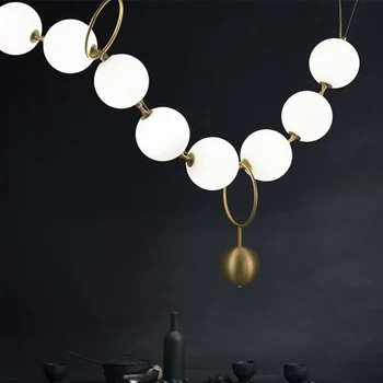 Blanco de bolas de Vidrio de lámpara de araña de diseño italiano araña lámpara Dormitorio Cocina Comedor de Largo araña