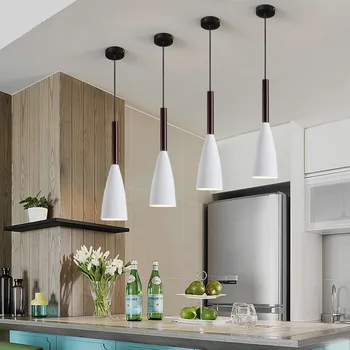 Simple Luces Colgantes de Hierro+Madera Colgante de Accesorios de Cocina Apartamento de Sala de estar Comedor de Madera de la Lámpara luminaria