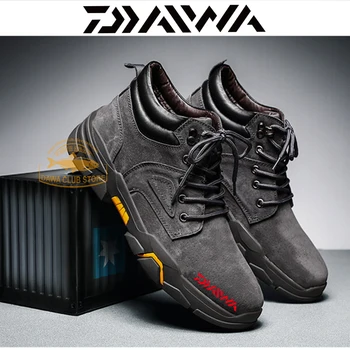 Daiwa Pesca Impermeable Zapatos DAIWAOutdoor de los Hombres de los Deportes de Invierno de Cabeza Redonda de cristal Esmerilado Transpirable Caliente resistente al Desgaste Martin Botas