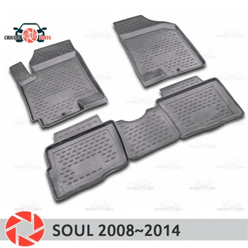 Alfombras de piso para Kia Soul 2008~tapetes antideslizante de poliuretano de tierra de protección interior de un coche estilo accesorios