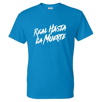 2020 Moda Casual T-shirt Hombres/Mujeres Reales Hasta La Muerte Letra Impresa O-Cuello de la Ropa de Hip Hop Camiseta de Algodón Unsiex camiseta