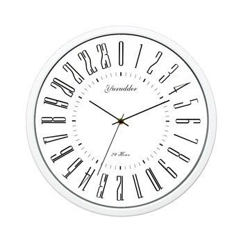 Más reciente de 24 Horas de Marcado Diseño 2 Sala de estar de 12 Pulgadas Marco de Metal de la Moda Moderna Decorativo Redondo reloj de Pared