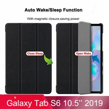 Smart Case Para Samsung Galaxy Tab S6 10.5 2019 caja de la Tableta de Auto de la Estela del Sueño Cubierta del Soporte Para samsung Galaxy Tab S6 Caso 10.5 SM-T860 T865