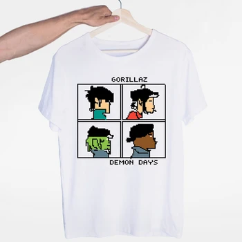 Gorillaz Banda de Rock ChakaKhan de Fideos Murdoc Russel T-shirt O-Cuello de manga Corta de Verano Casual de Moda Unisex de los Hombres y Mujeres Camiseta