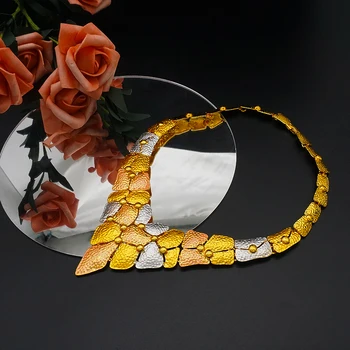 Conjuntos de joyas de Oro 24K para las mujeres de la joyería Africana de la boda regalos de la fiesta nupcial de la Pulsera del Collar de los Pendientes de Aro Conjunto