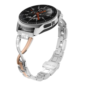 Toyouths Bling Rhinestone Correa Para Samsung Galaxy 42mm Reloj de 20mm de Reemplazo de las Mujeres Bandas de Metal para la Galaxia Activa 2 de 40 mm, de 44 mm