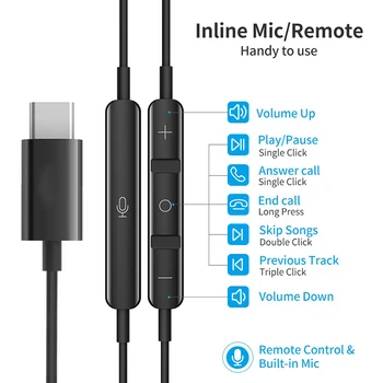 USB Tipo C de Google chip Auriculares magnéticos de los Deportes de auriculares Estéreo con Cable de control para HUAWEI P30 Mate 20 Pro de Xiaomi 8 de Samsung