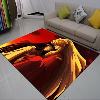 Inuyasha Anime Felpudos Rectángulo alfombras de Piso para la Sala de estar Dormitorio cuarto de Baño Alfombra de Pasillo Tapetes antideslizantes Alfombras Personalizadas