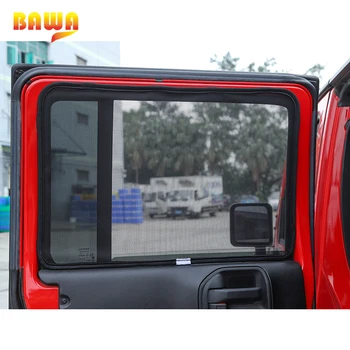 BAWA Coche Lado de la Ventana parasol Accesorios para Jeep Wrangler JK 4 Puerta 2007-2017 Anti UV, Parasol Parabrisas Cubierta