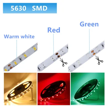 5m Super Brillante SMD 5630 LED tira de luz flexible DC 12V de la no-prenda Impermeable led 5730 smd bar de la cuerda de la decoración de interiores de la cinta de la lámpara