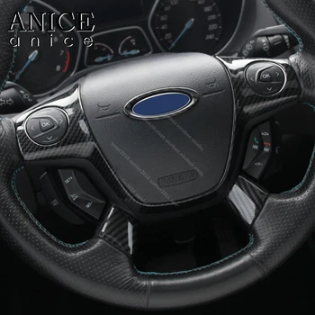 Ajuste Para ford Focus Escapar Kuga c-max 3pc de fibra de Carbono de color de la Cubierta del Volante