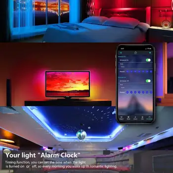 Bluetooth RGB LED de Luz de Tira de 5050 SMD LED que cambia de Color de Cinta de Luz de 12V DC para el Dormitorio Decoración del Hogar TV Retroiluminación de la Barra de la Cocina