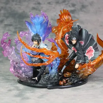 21.5 cm Anime Naruto PVC Figura de Acción de Cero Uchiha Itachi Fuego Sasuke Susanoo Relación Modelo de la Colección de Juguetes