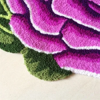 Rosa Flor en Forma de Alfombras Florales Felpudo de la Entrada de alfombrillas antideslizantes Alfombras para Sala de estar tapis alfombras 75*55cm Envío Gratis