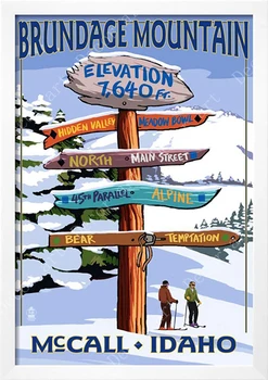 Colorado estados unidos de Esquí en Invierno, el Parque de Nieve de la Montaña de Viaje Clásico de Pinturas en Lienzo de Kraft Cartel de la etiqueta Engomada de la Pared de Casa de Regalo Decorativa