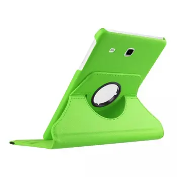 De lujo, 360 Grados de Rotación Lichee PU de cuero Flip Stand Case para Samsung Galaxy Tab E 9.6 T560 T561 SM-T560 Coque Funda Cubierta