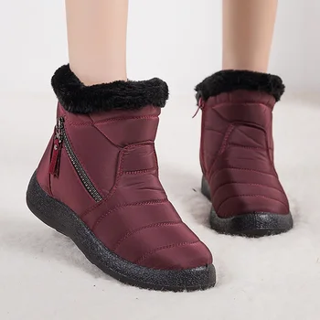 Las Mujeres Botas De 2020 Moda Impermeable Botas De Nieve Para Mujer Del Invierno Zapatos Casual Ligero De Tobillo Botas Mujer Botas De Invierno Caliente 43