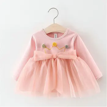 2019 Bebé Bebé ropa de Niña de manga larga de malla TUTU vestido de princesa para niñas recién nacidas de ropa 1 año de cumpleaños vestidos vestido
