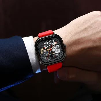 AILANG Reloj de los Hombres Superiores de la Marca de relojes de Lujo de los Hombres Mecánicos de la Correa de Silicona Impermeable Reloj de los Hombres del Hueco Reloj Hombre 2020 Nuevo