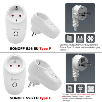 SONOFF S26 ITEAD Wifi Smart Socket Control Remoto Inalámbrico Adaptador de Carga Inteligente de la Casa de los Enchufes de la APLICACIÓN de Control De Alexa