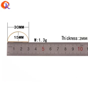 Cordial Diseño 100Pcs 15*30 mm para la Fabricación de Joyas/Material de Cobre/Oro de la Mitad-de la Forma Redonda/los Aretes de la Base de Accesorios/Aretes Encontrar