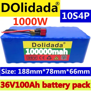 2020 Original de la batería de 36V 10S4P 100Ah paquete de batería de 1000 W de alta potencia de la batería 42V 100000mAh Ebike eléctrica de la bici de BMS+42V2A Cargador