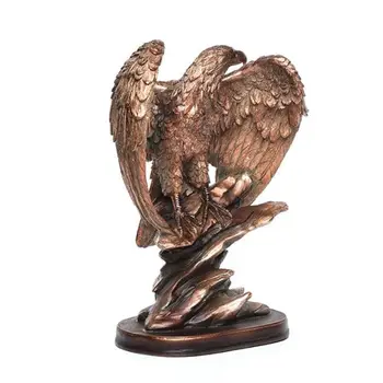 Altura Patriótica Águila Calva En las Rocas de la Estatua del Águila de Bronce Decorativas de Resina Figurin Q39B