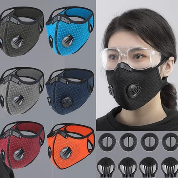 Lavable Deporte de Trabajo Máscara de Ciclismo de la Cara de la Máscara de Deporte, Máscara de Capacitación PM2.5 Anti-contaminación Ejecución de la Máscara de Filtro de Carbón Activado