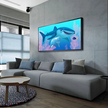Arte moderno de la Pared del Corredor Pinturas sobre Lienzo de Tiburón Delfín Carteles y Grabados para la Sala de estar de la Cena de Imágenes de la Pared Cuadros Decoración