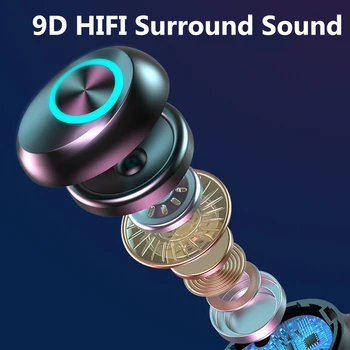 Inalámbrica Bluetooth 5.0 de Auriculares Tws9D HIFI Pantalla de Potencia de Reducción de Ruido Impermeable de las Almohadillas de los Auriculares