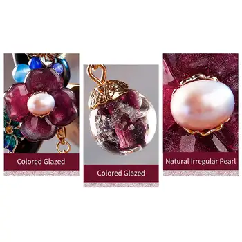 Aleación de Lotus Luna de Perlas de Esmalte Flor Étnica hecha a Mano de Madera de Pelo Palos Pines de diamante de imitación de Pelo Accesorios de la Joyería para las Mujeres FZ-18018