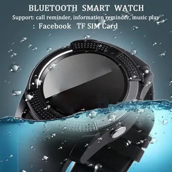 Impermeable Reloj Inteligente de los Hombres con Cámara Bluetooth Smartwatch Podómetro Monitor de Ritmo Cardíaco de la Tarjeta Sim reloj de Pulsera de Deporte en la Muñeca