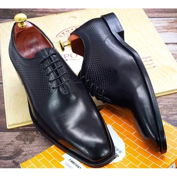 Tamaño grande 38-47 Plain Toe Oxford para Hombre Zapatos de Cuero Genuino de la Serpiente de Impresión de los Hombres Zapatos de Vestir Clásico italiano de Negocios de Zapatos para Hombres
