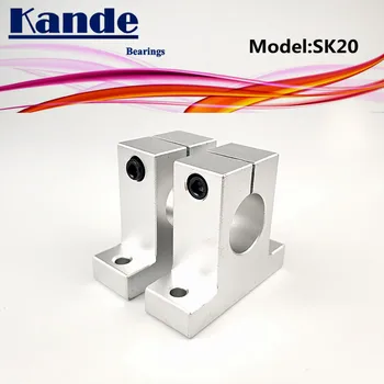 Kande Rodamientos 2pcs SK20 20mm lineal del eje de soporte para impresoras 3D deslizante SK20 20mm