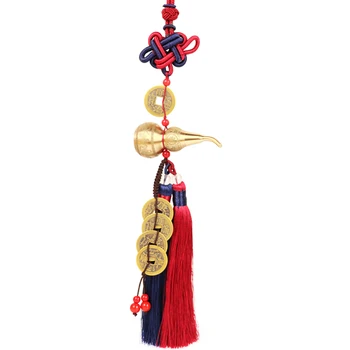 Nudo Chino Feng Shui Decoración Budista Seis MantrasWu Lou Hu Lu Aleación De Cobre Calabaza Amuleto De La Decoración Del Hogar Accesorios Vintag